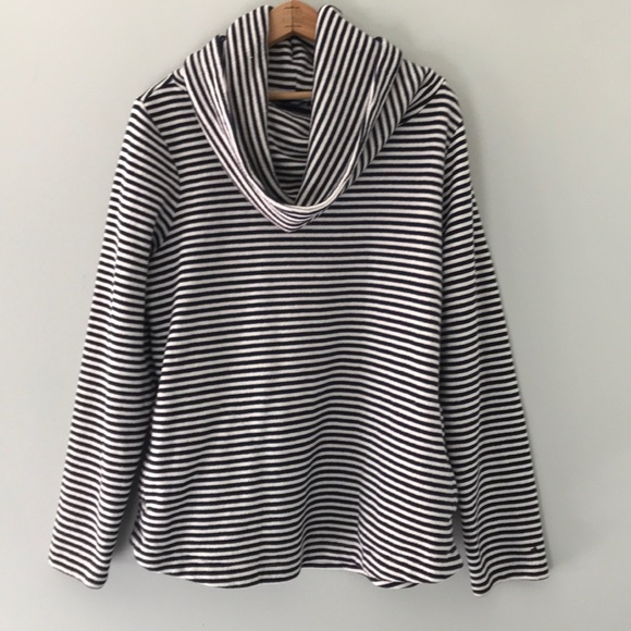 Tommy Hilfiger Sweaters - Stripe cowl neck fleece lined sweater with pockets
